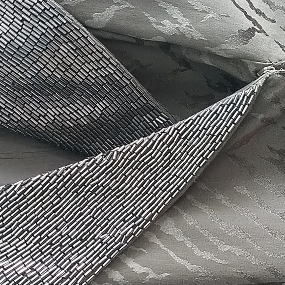 D'ore Silk Vintage Grey Animal Print Abstract Sequins Collar Blazer 6 - Picture 4 of 13